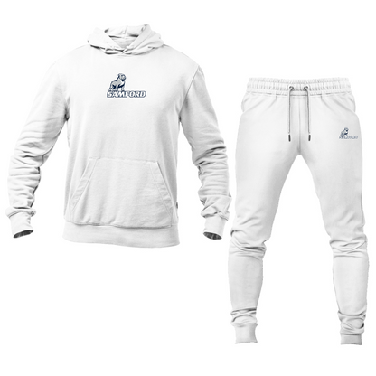 Men's Samford Bulldogs Logo Hoodie Joggers Set