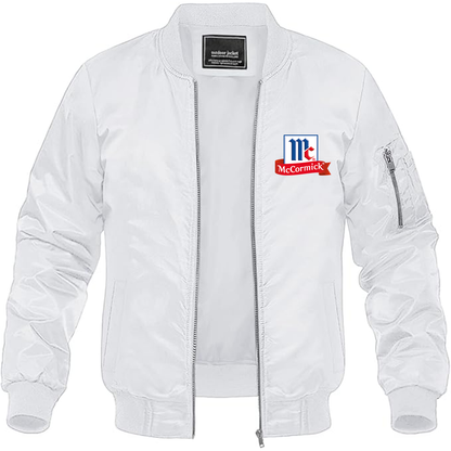 Men's McCormick Logo Lightweight Bomber Jacket Windbreaker Softshell Varsity Jacket Coat