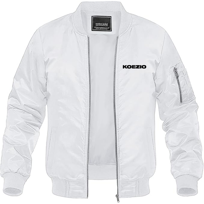 Men's KOEZIO Logo  Lightweight Bomber Jacket Windbreaker Softshell Varsity Jacket Coat