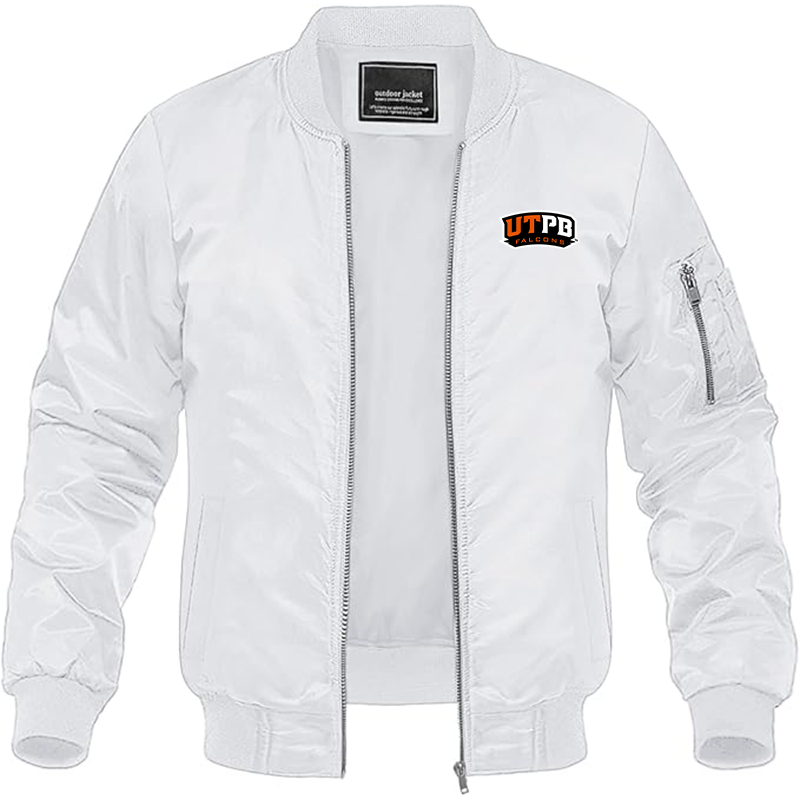 Men' UTRGV Vaqueros Lightweight Bomber Jacket - White