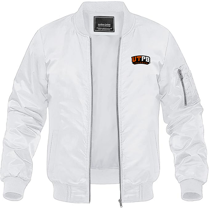 Men' UTRGV Vaqueros Lightweight Bomber Jacket - White
