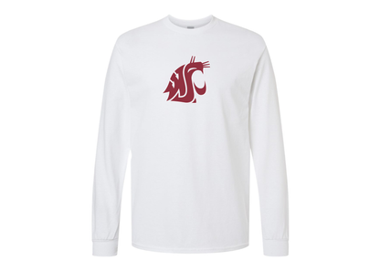 Men's Washington State Cougars Gildan Heavy Cotton Long Sleeve T-Shirt