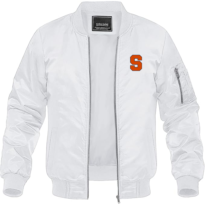 Men's Syracuse Orange Lightweight Bomber Jacket - White