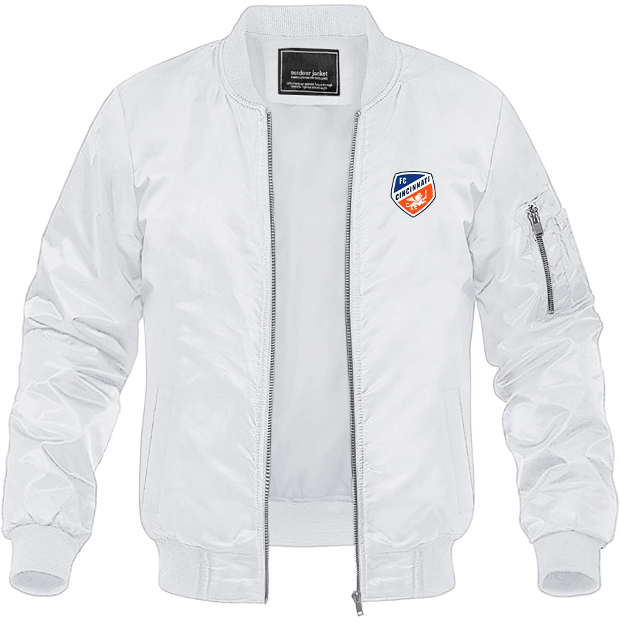 Men's FC Cincinnati Lightweight Bomber Jacket - White