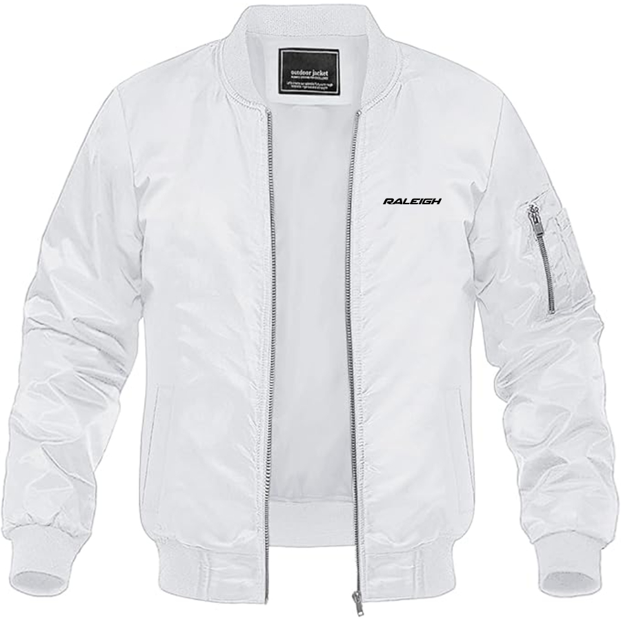 Men's Raleigh Logo Lightweight Bomber Jacket Windbreaker Softshell Varsity Jacket Coat