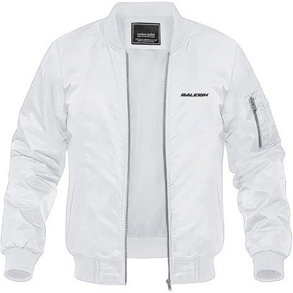 Men's Raleigh Logo Lightweight Bomber Jacket Windbreaker Softshell Varsity Jacket Coat