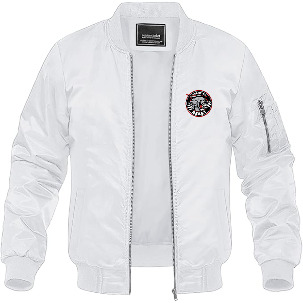 Men's Brampton Beast Logo Lightweight Bomber Jacket Windbreaker Softshell Varsity Jacket Coat
