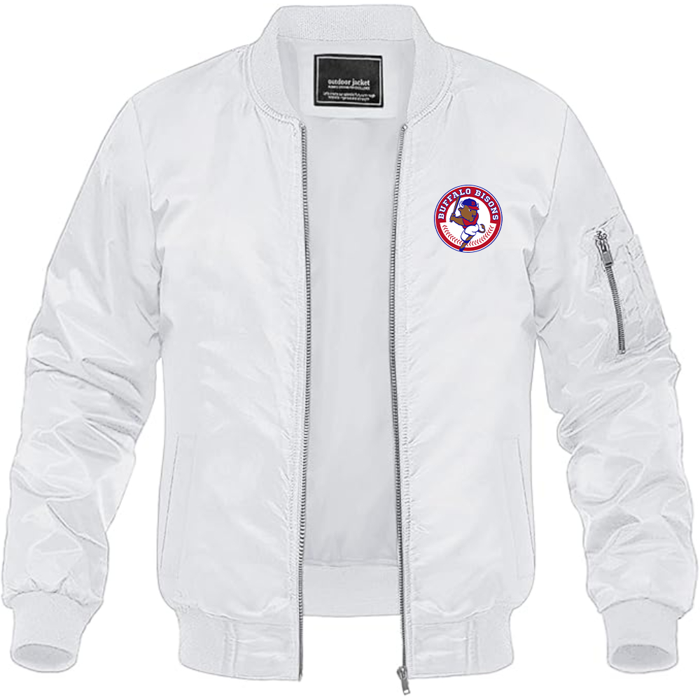 Men's Buffalo Bisons Logo Lightweight Bomber Jacket Windbreaker Softshell Varsity Jacket Coat