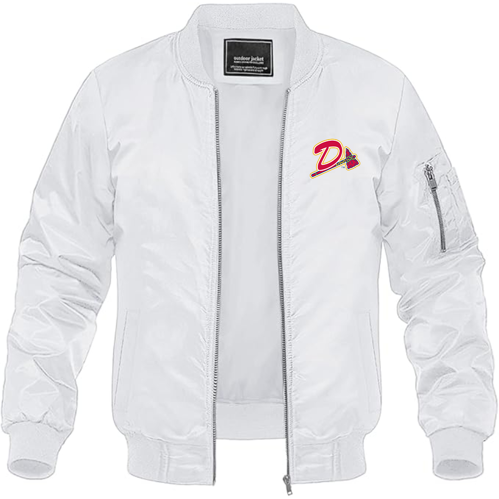 Men's Danville Braves Logo Lightweight Bomber Jacket Windbreaker Softshell Varsity Jacket Coat
