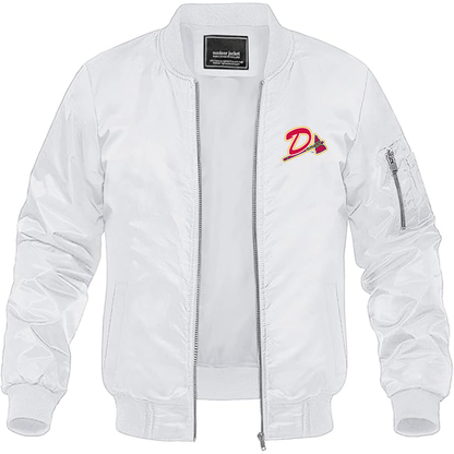 Men's Danville Braves Logo Lightweight Bomber Jacket Windbreaker Softshell Varsity Jacket Coat