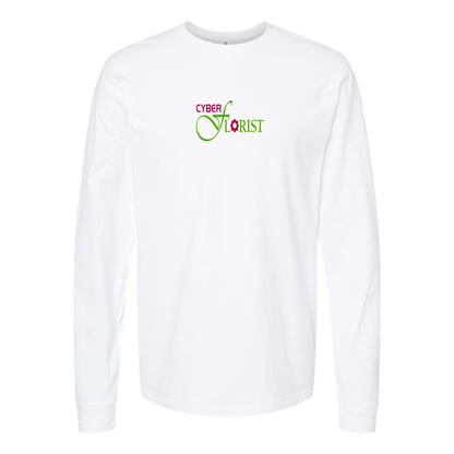 Men's Cyber Florist Logo Cotton Long Sleeve T-Shirt