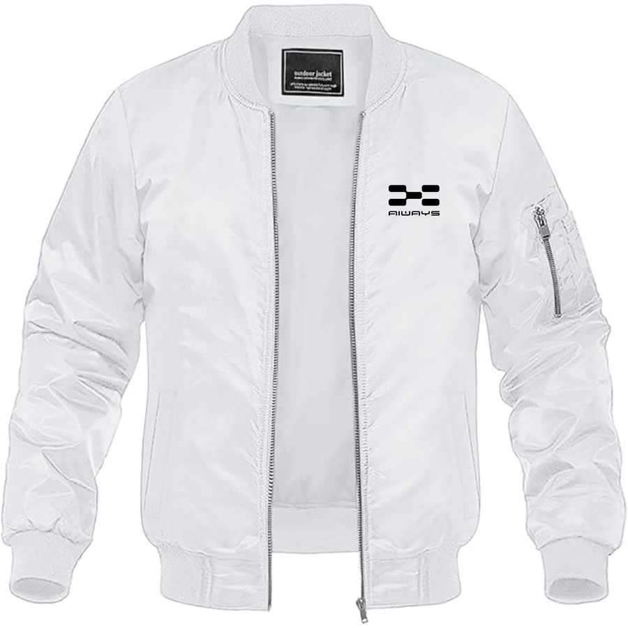 Men's  Aiways Logo Lightweight Bomber Jacket Windbreaker Softshell Varsity Jacket Coat