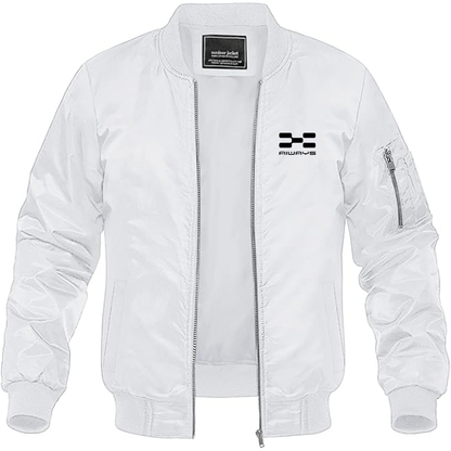 Men's  Aiways Logo Lightweight Bomber Jacket Windbreaker Softshell Varsity Jacket Coat