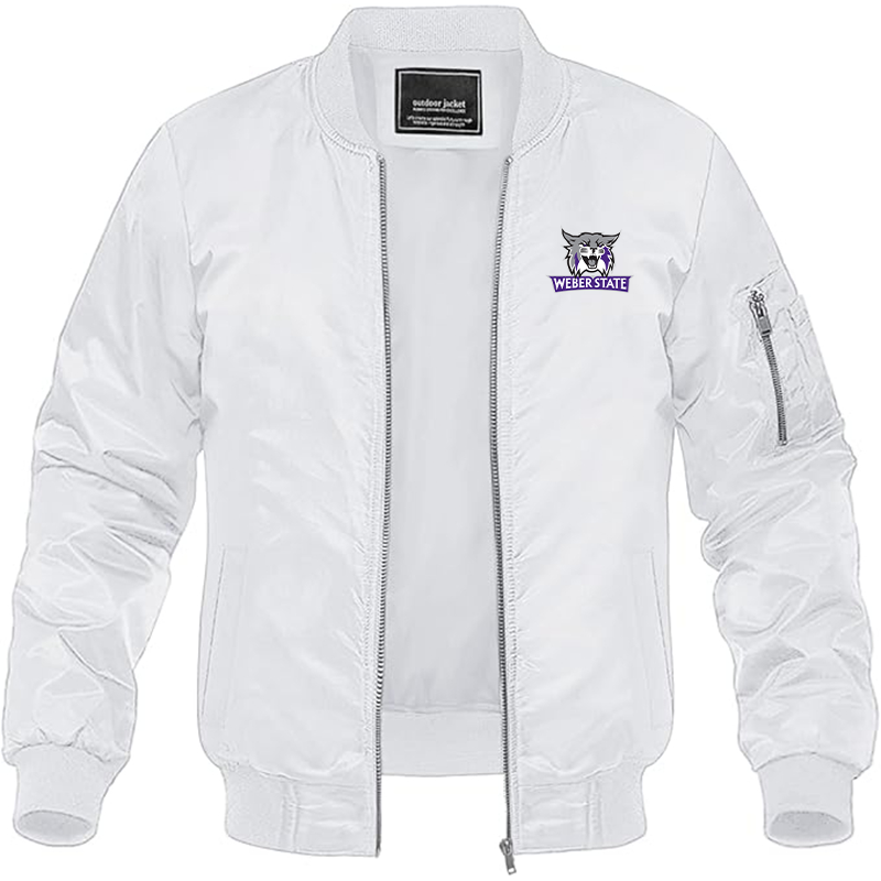 Men's Weber State Wildcats Lightweight Bomber Jacket - White