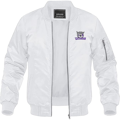 Men's Weber State Wildcats Lightweight Bomber Jacket - White