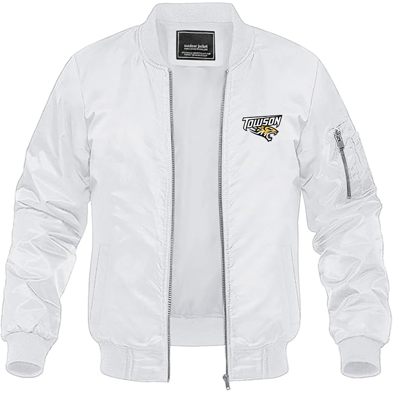 Men's Towson Tigers Lightweight Bomber Jacket - White