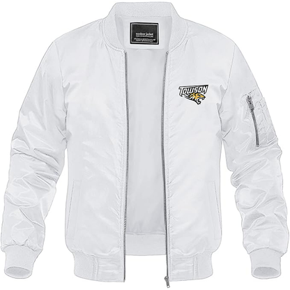 Men's Towson Tigers Lightweight Bomber Jacket - White