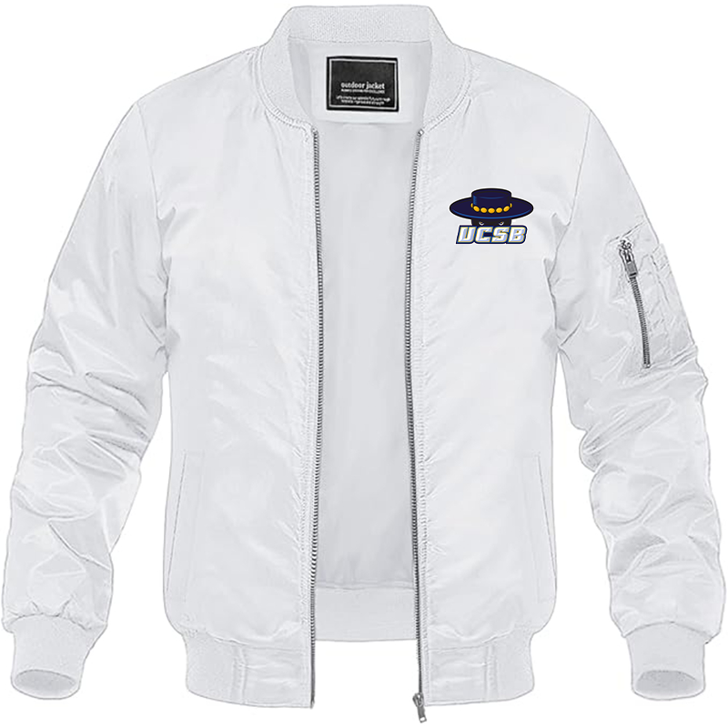 Men's UCSB Gauchos Lightweight Bomber Jacket - White