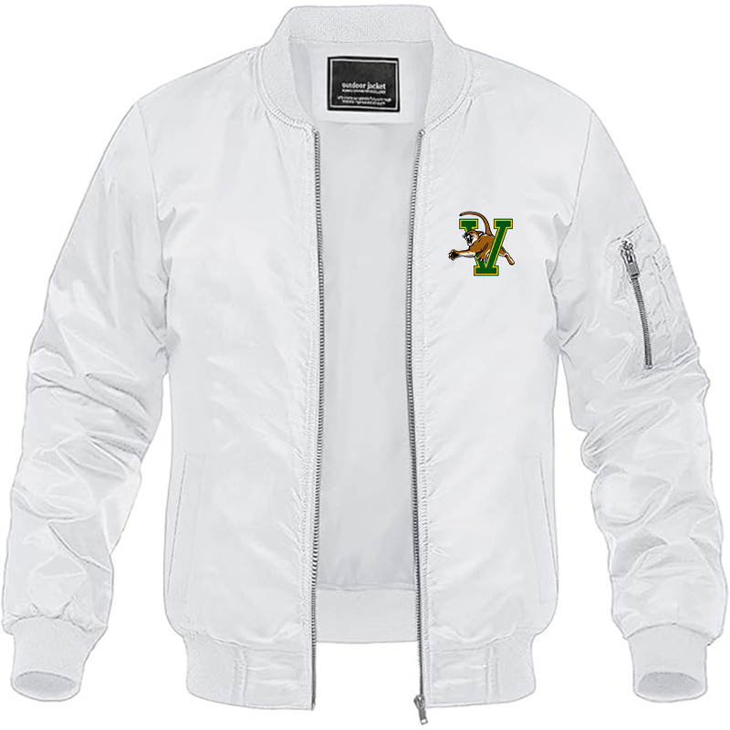 Men's Vermont Catamounts Lightweight Bomber Jacket - White