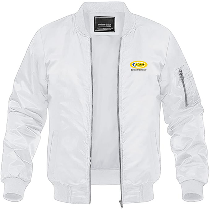 Men's Adam Motors Logo Lightweight Bomber Jacket Windbreaker Softshell Varsity Jacket Coat