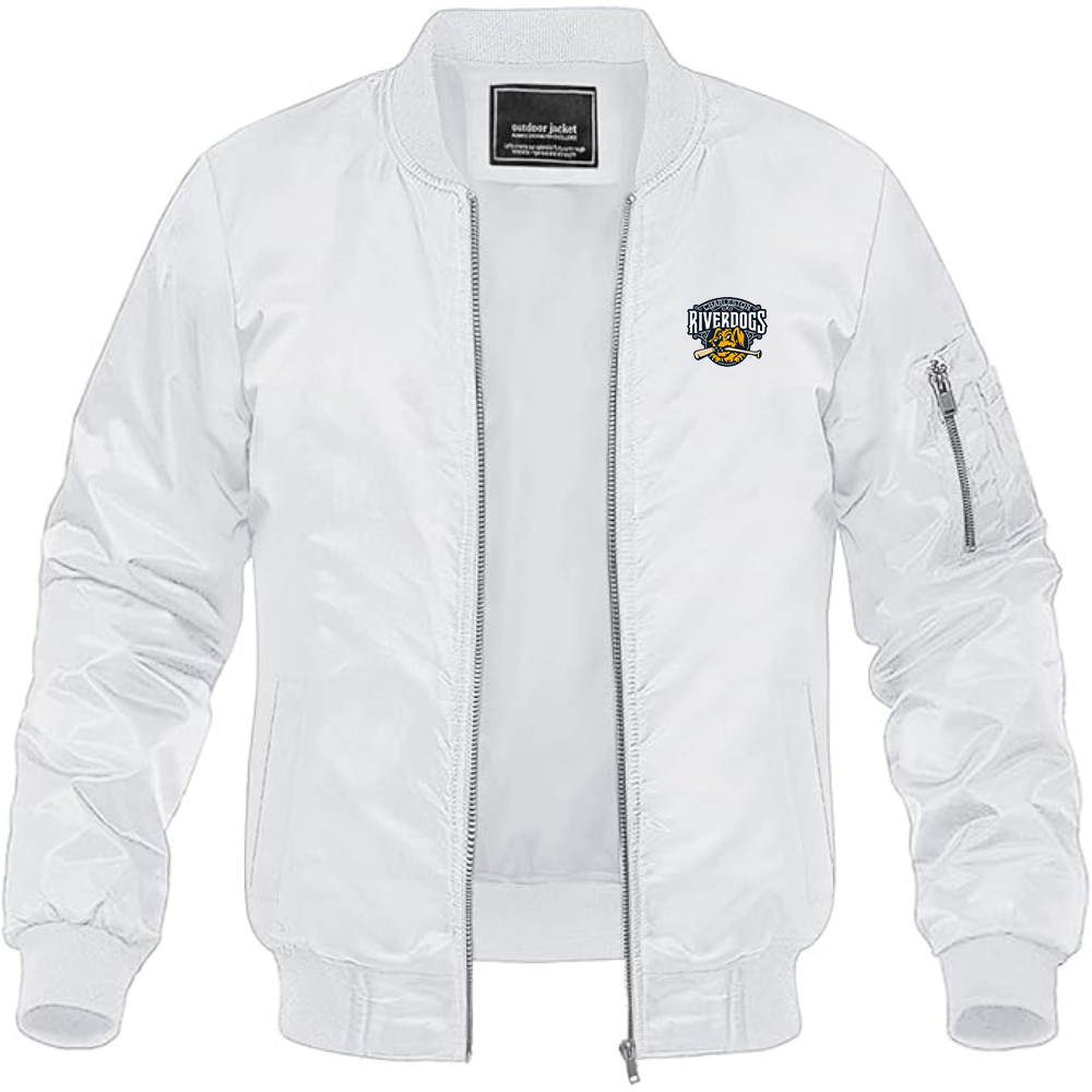 Men's Charleston RiverDogs Logo Lightweight Bomber Jacket Windbreaker Softshell Varsity Jacket Coat