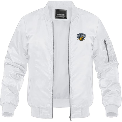Men's Charleston RiverDogs Logo Lightweight Bomber Jacket Windbreaker Softshell Varsity Jacket Coat
