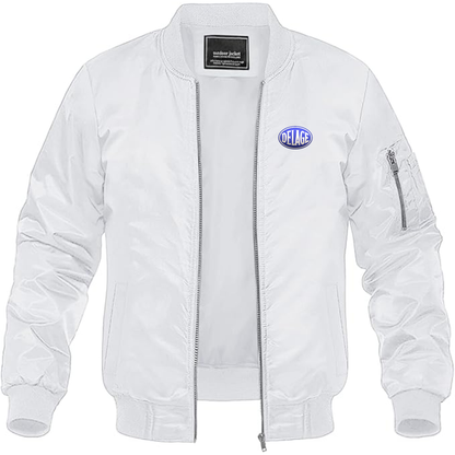 Men's Delage Logo Lightweight Bomber Jacket Windbreaker Softshell Varsity Jacket Coat
