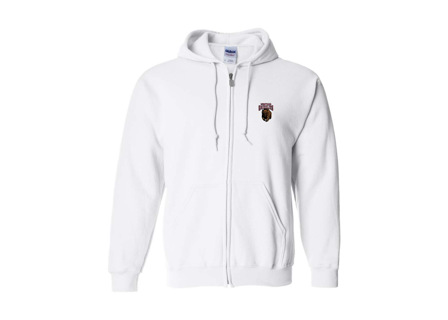 Men's Montana Grizzliesl Gildan  Heavy Blend Full Zip Hooded Sweatshirt