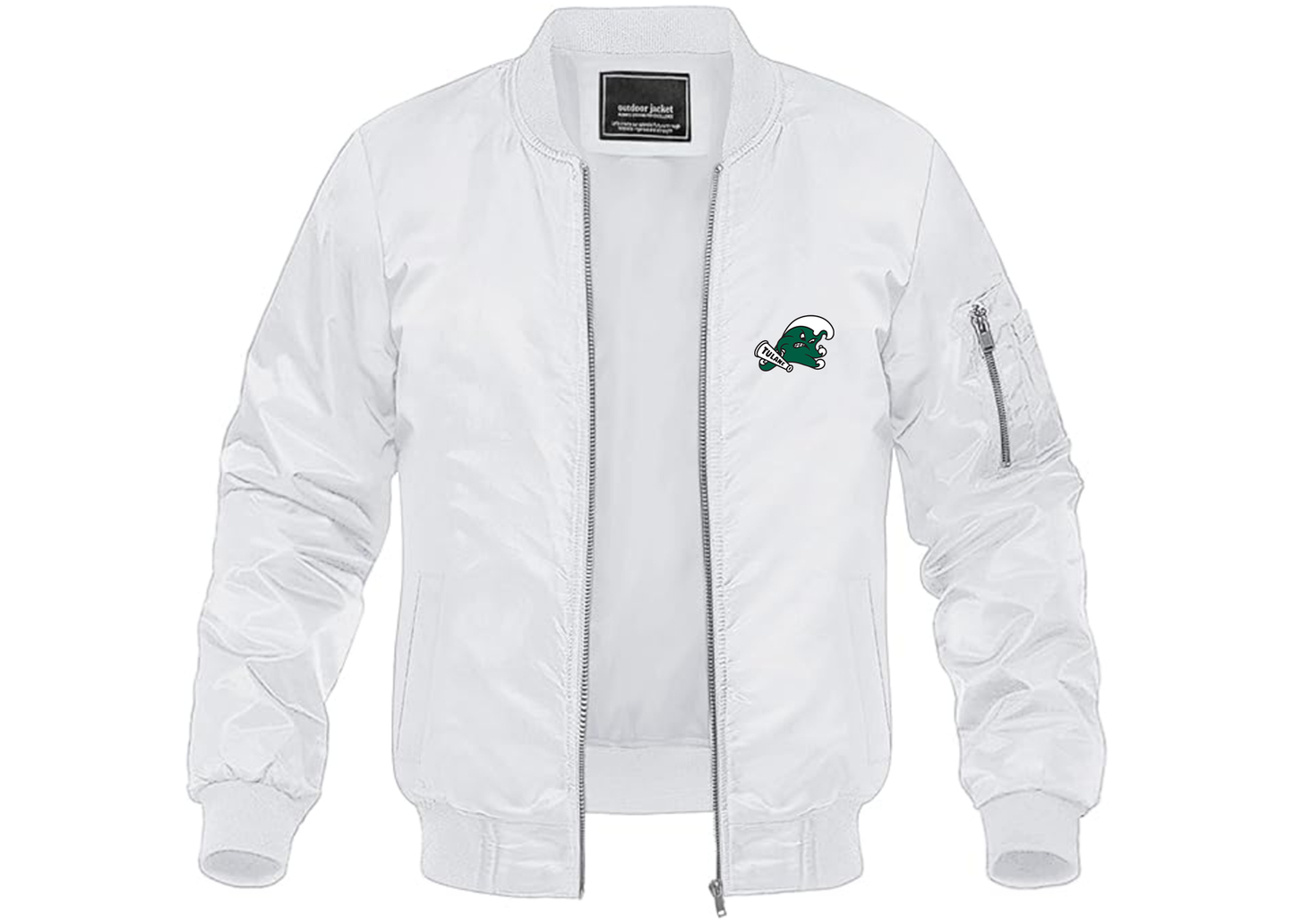 Men's Tulane Green Wave Lightweight Bomber Jacket Windbreaker Softshell Varsity Jacket Coat