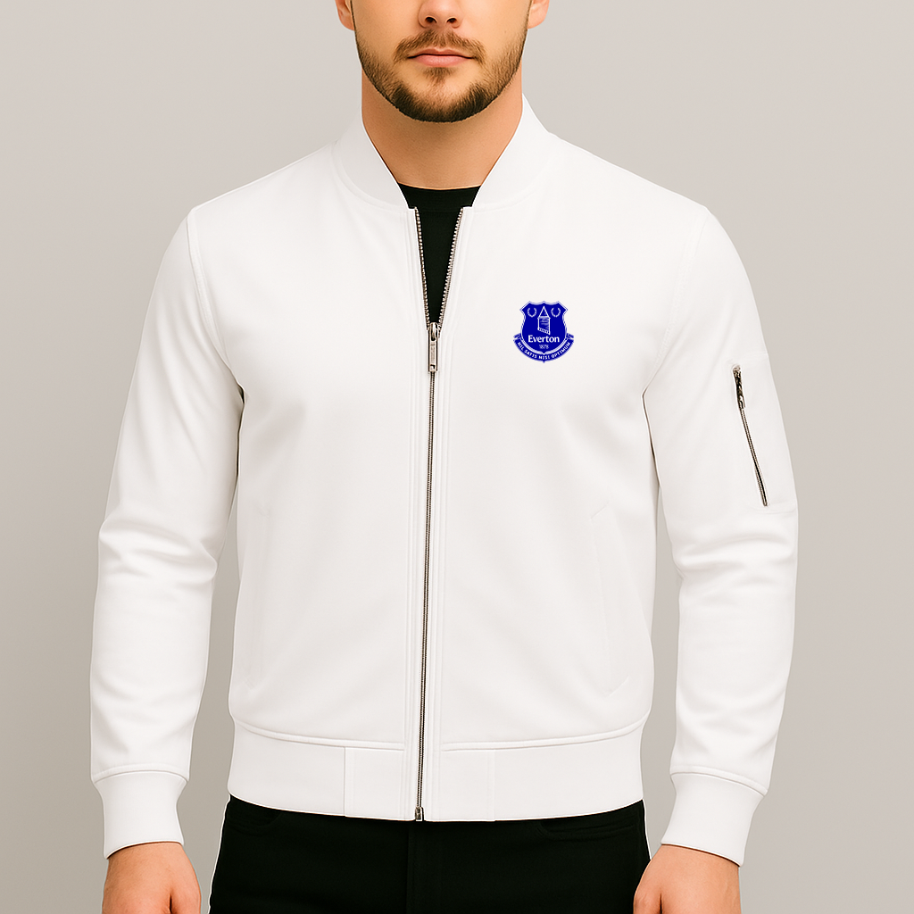 Men's Everton FC Lightweight Bomber Jacket - White