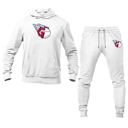 Men's Cleveland Guardians  Logo Hoodie Joggers Set