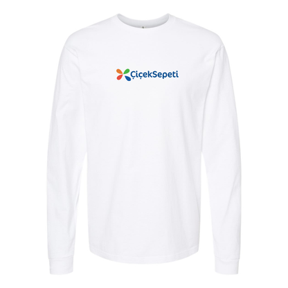 Men's Ciceksepeti Logo Cotton Long Sleeve T-Shirt