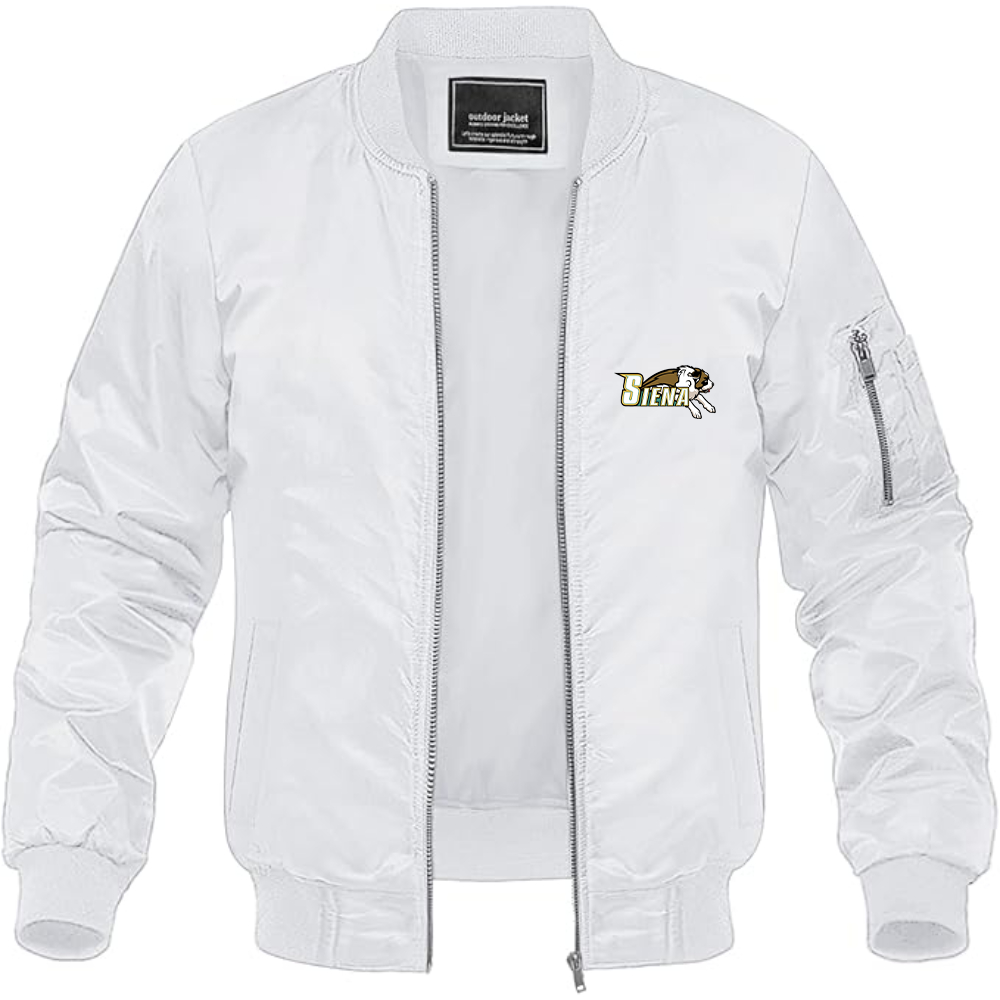 Men's Siena Saints Logo Lightweight Bomber Jacket Windbreaker Softshell Varsity Jacket Coat