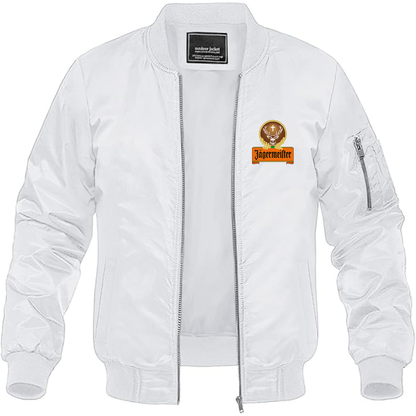 Men's Jagermeister Logo Lightweight Bomber Jacket Windbreaker Softshell Varsity Jacket Coat