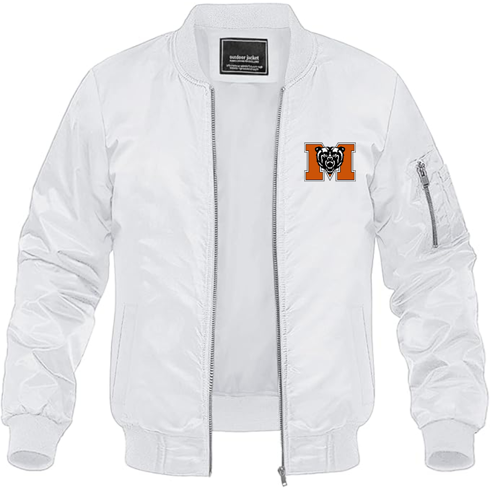 Men's Mercer Bears Logo Lightweight Bomber Jacket Windbreaker Softshell Varsity Jacket Coat