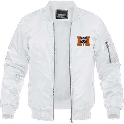 Men's Mercer Bears Logo Lightweight Bomber Jacket Windbreaker Softshell Varsity Jacket Coat