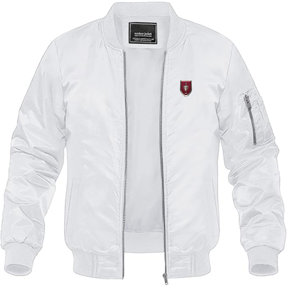 Men's Jinbei Logo Lightweight Bomber Jacket Windbreaker Softshell Varsity Jacket Coat