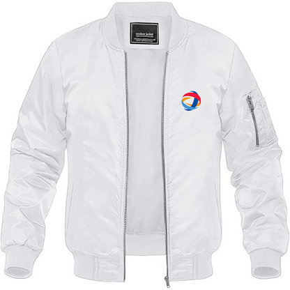 Men's Total Logo Lightweight Bomber Jacket Windbreaker Softshell Varsity Jacket Coat