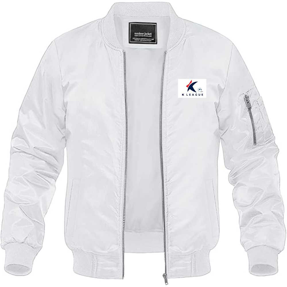 Men's  K League  Logo Lightweight Bomber Jacket Windbreaker Softshell Varsity Jacket Coat