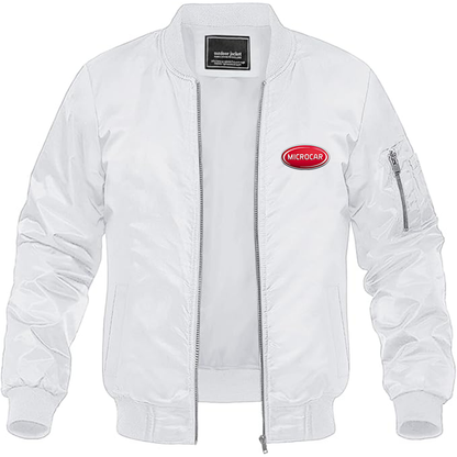 Men's Microcar Logo Lightweight Bomber Jacket Windbreaker Softshell Varsity Jacket Coat
