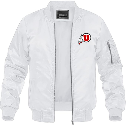 Men's Utah Utes Lightweight Bomber Jacket - White