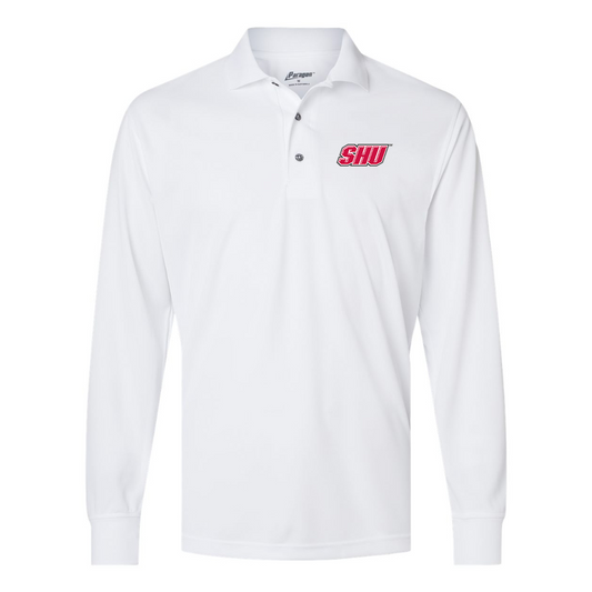 Men's Sacred Heart Pioneers Logo Paragon Prescott Long Sleeve Polo