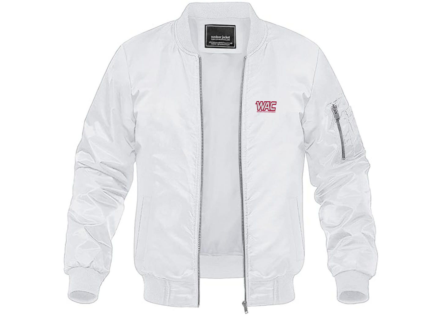 Men's Western Athletic Conference Lightweight Bomber Jacket Windbreaker Softshell Varsity Jacket Coat