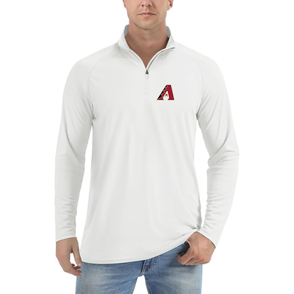 Men's Arizona Diamondbacks Logo Lightweight Quarter-Zip Athletic Shirt Long Sleeve Performance Wear