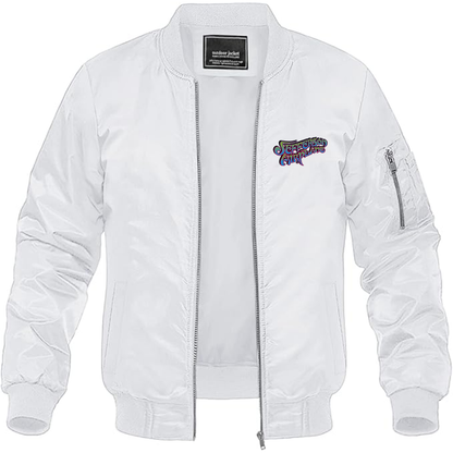 Men's Jefferson Airplane Logo Lightweight Bomber Jacket Windbreaker Softshell Varsity Jacket Coat