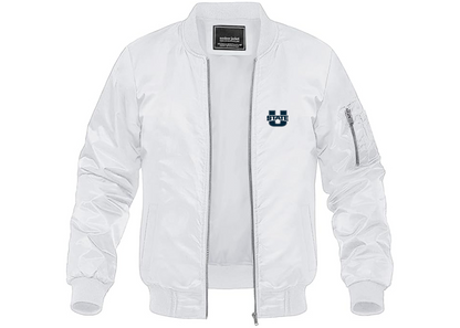 Men's Utah State Aggies Lightweight Bomber Jacket Windbreaker Softshell Varsity Jacket Coat