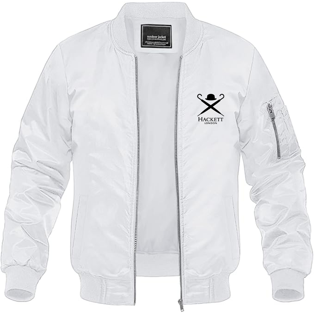 Men's Hackett London Logo Lightweight Bomber Jacket Windbreaker Softshell Varsity Jacket Coat