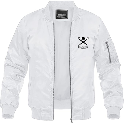 Men's Hackett London Logo Lightweight Bomber Jacket Windbreaker Softshell Varsity Jacket Coat