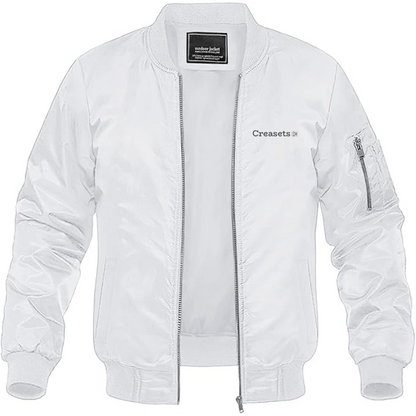 Men's Creasets Logo Lightweight Bomber Jacket Windbreaker Softshell Varsity Jacket Coat