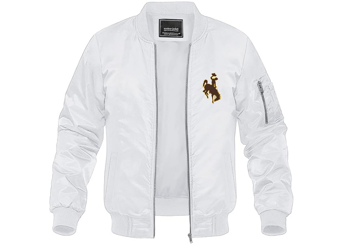 Men's Wyoming Cowboys Lightweight Bomber Jacket Windbreaker Softshell Varsity Jacket Coat